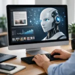 KI Produktivität, die am Desktop arbeitet