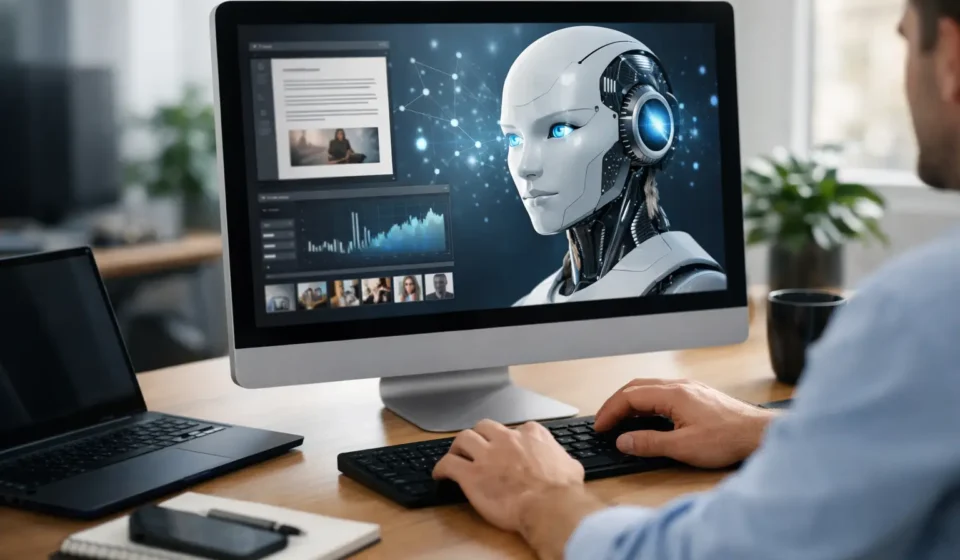KI Produktivität, die am Desktop arbeitet